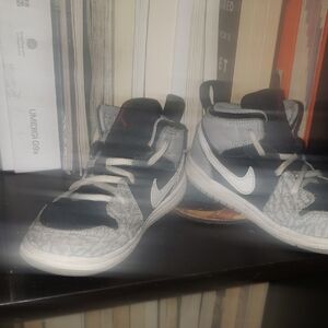 Nike Kids Black, Gray and White High-Top Sneakers